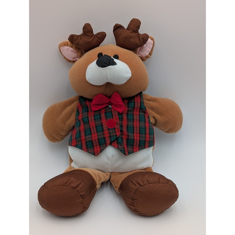 Gibson Greetings Christmas Reindeer Plush Nylon 1995 Stuffed Animal Toy